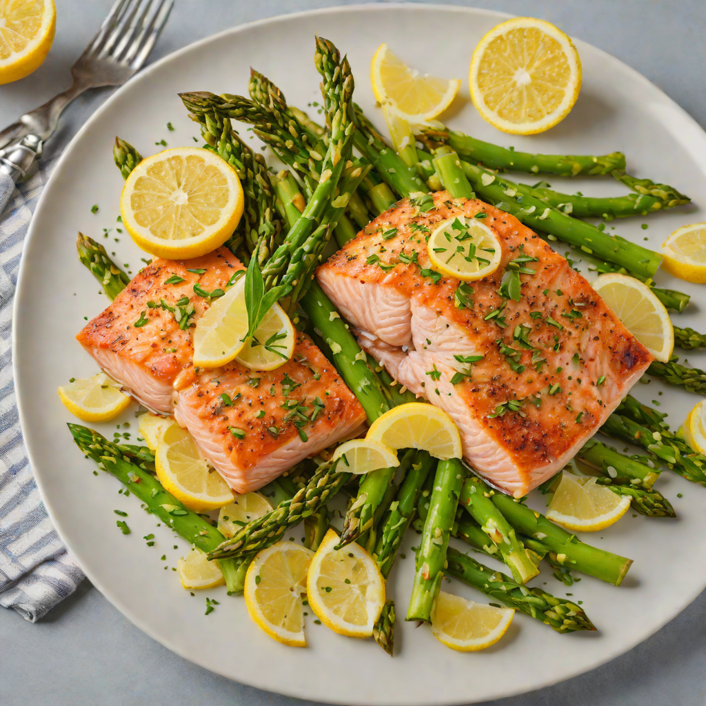 Sheet Pan Fourth-Crusted Salmon with Lemon and Asparagus