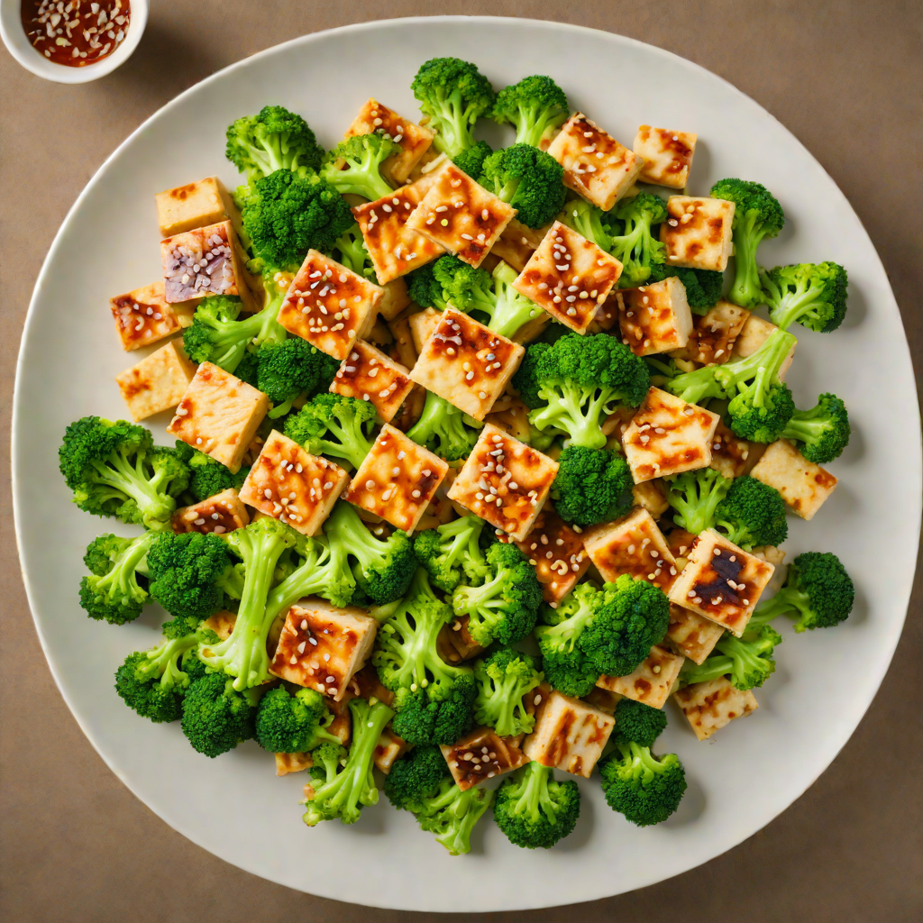 Stir-Fried Four-Ingredient Tofu with Garlic and Broccoli
