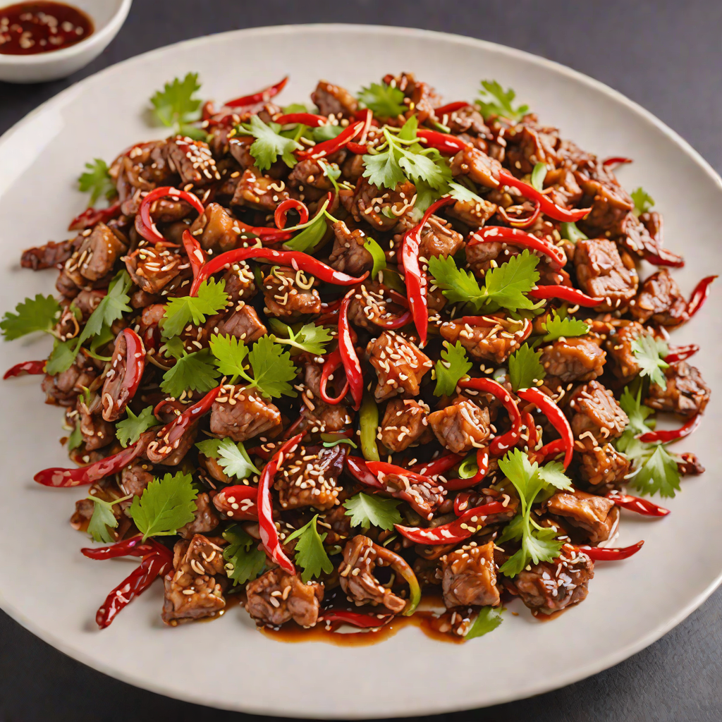 Stir-Fried Pork with Dried Red Chilies and Garlic in Hunan Style