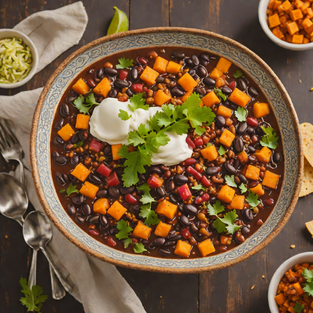 Nether-Inspired Spicy Black Bean and Sweet Potato Chili