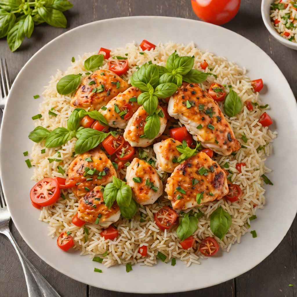 One-Pot Tomato Basil Chicken with Rice