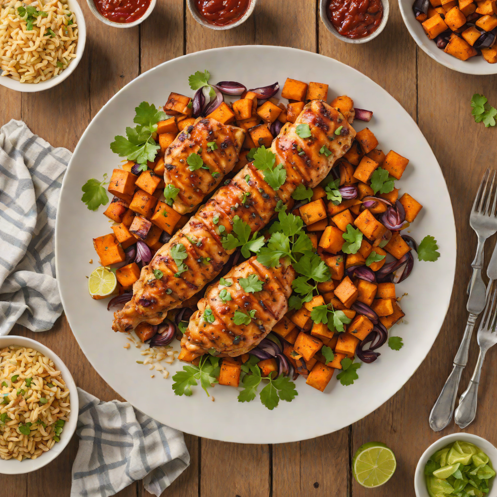One-Pan Spicy Chipotle Chicken with Roasted Sweet Potatoes