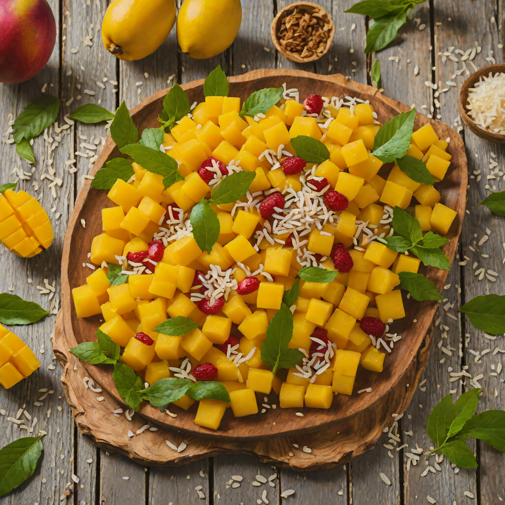 Sweetened Mango and Coconut Fruit Salad