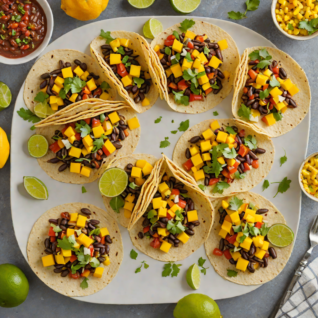 Chipotle-Lime Black Bean Tacos with Mango Salsa
