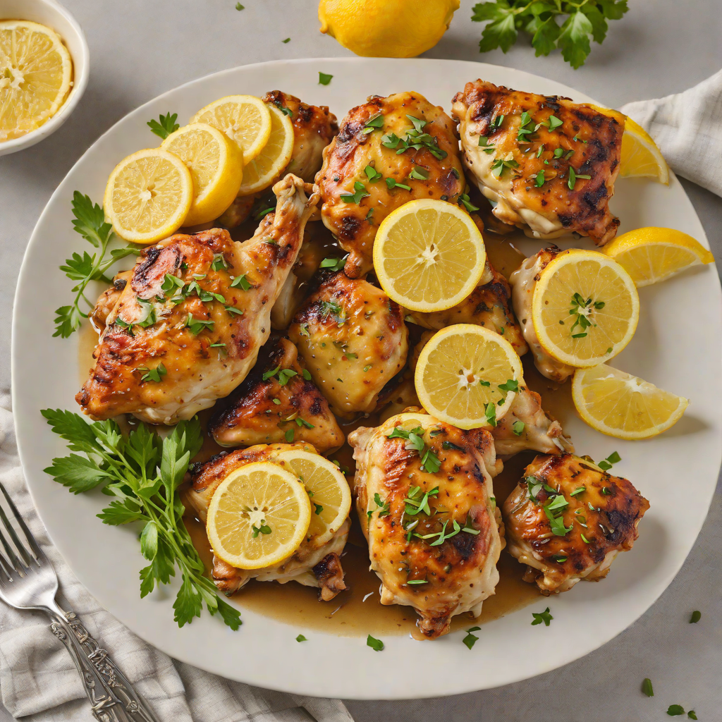 Half-Skillet Lemon Garlic Chicken Thighs