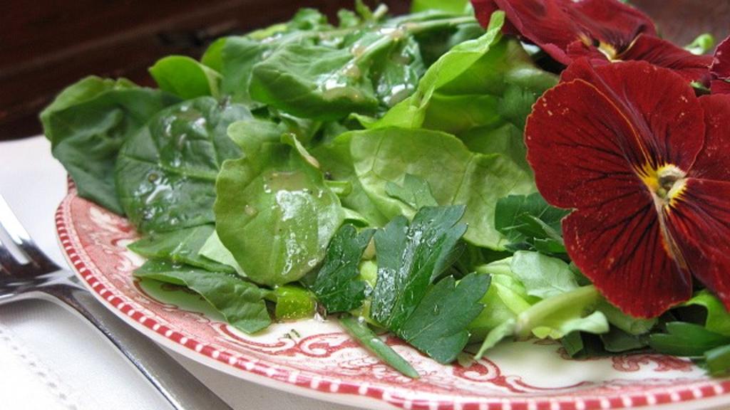 Edible Flower Spring Salad with Lemon Vinaigrette