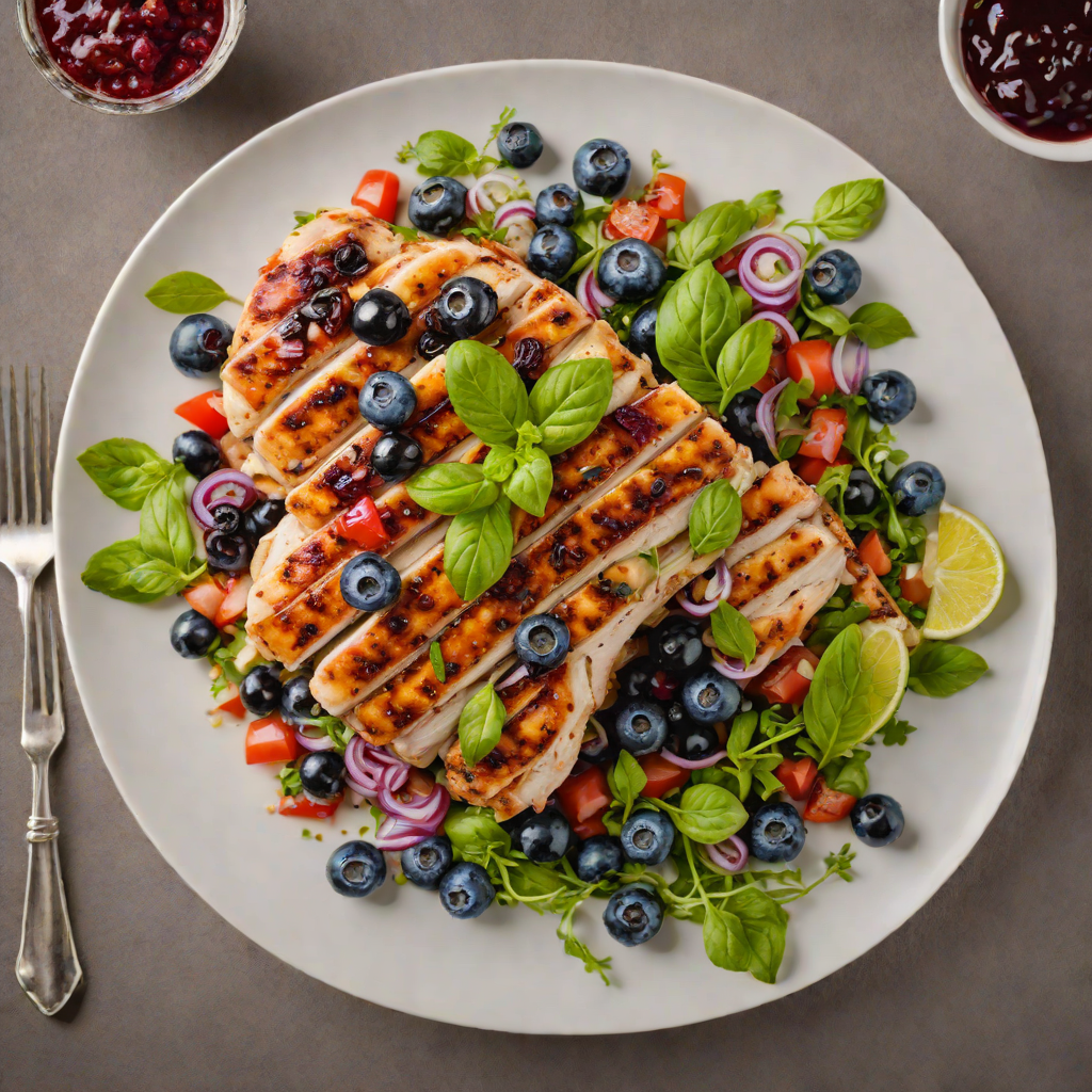 Grilled Herb-Marinated Chicken with Blueberry-Basil Salsa