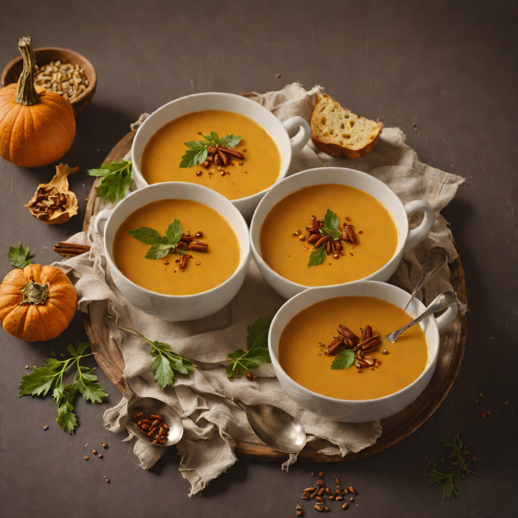 Half-Roasted Spiced Pumpkin Soup
