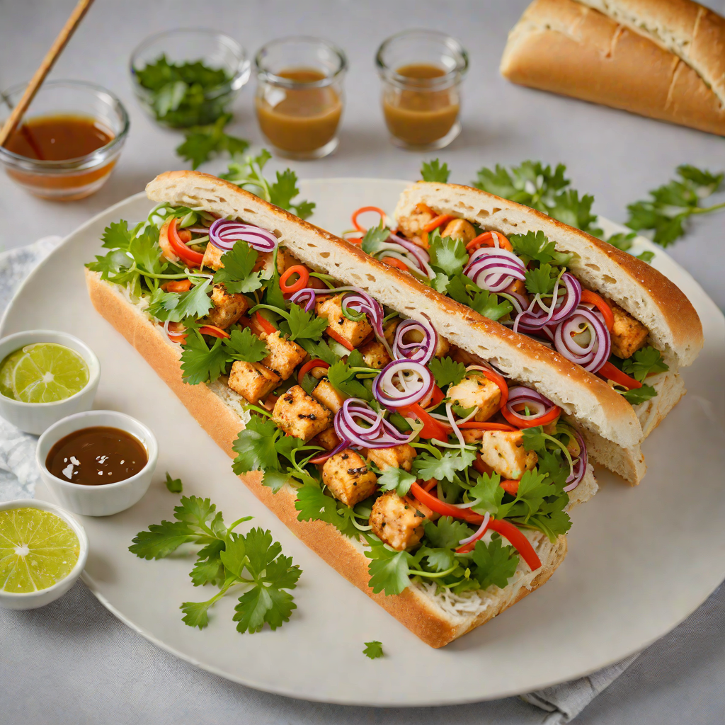 Pan-Fried Tofu Banh Mi with Pickled Vegetables and Cilantro