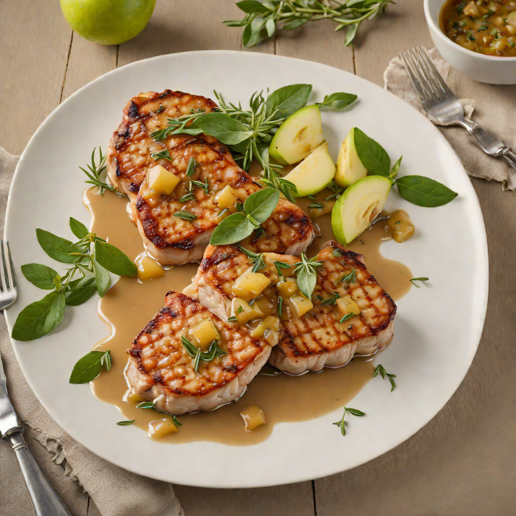 Pan-Seared Pork Chops with Sage and Apple Compote