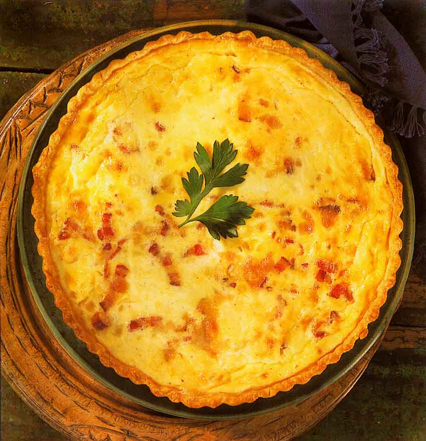 Traditional French Quiche with Creamy Cheese