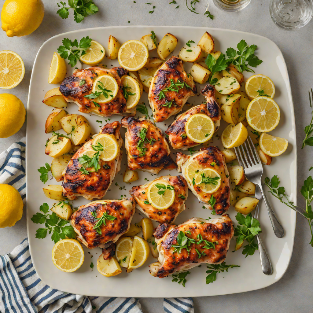 Sheet Pan Roasted Lemon-Garlic Chicken Thighs with Potatoes
