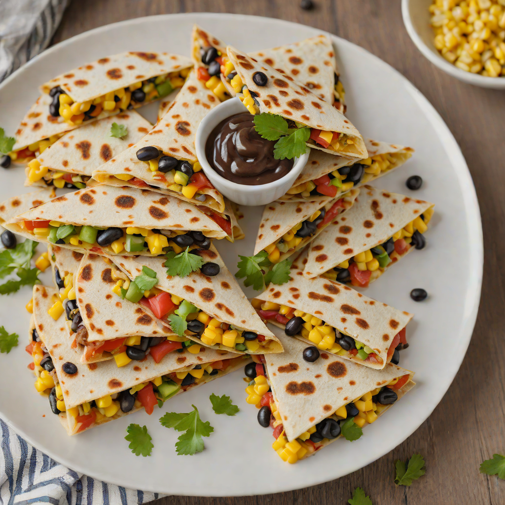 Mini Veggie-Packed Quesadillas with Black Beans and Corn