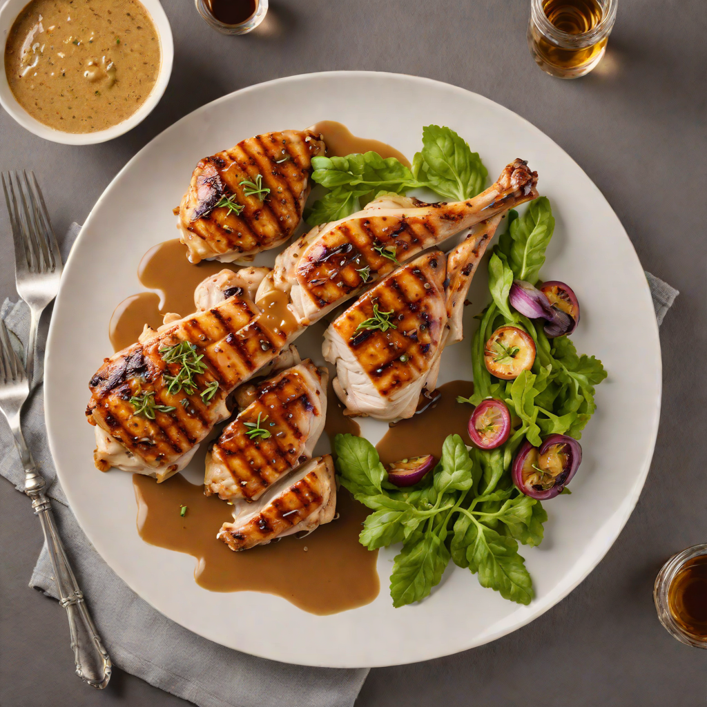Bourbon-Glazed Grilled Chicken with Maple Mustard Sauce