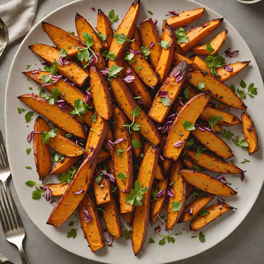 Spicy Bourbon-Maple Roasted Sweet Potatoes