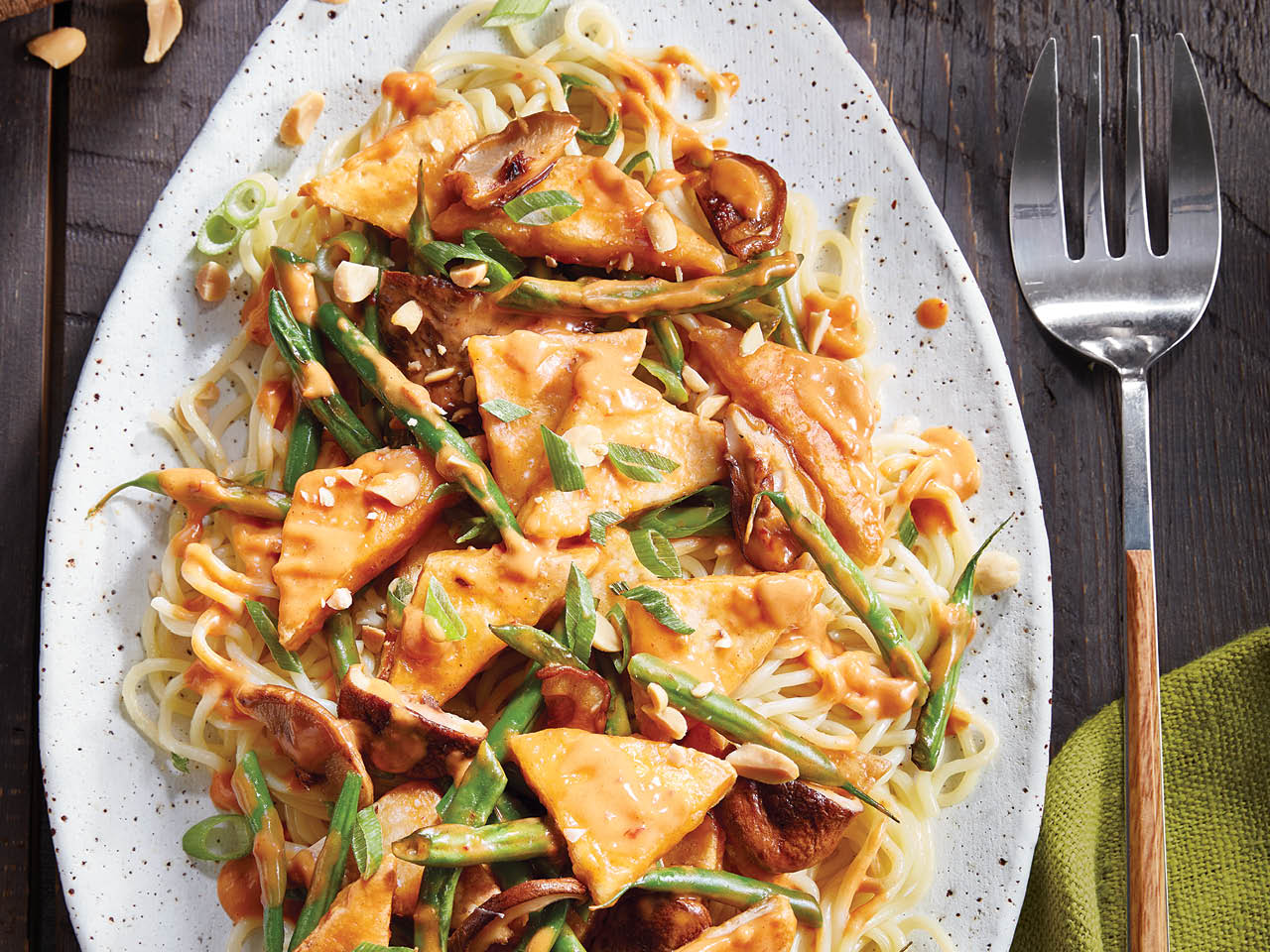 Genuine Tofu Stir-Fry with Peanut Sauce