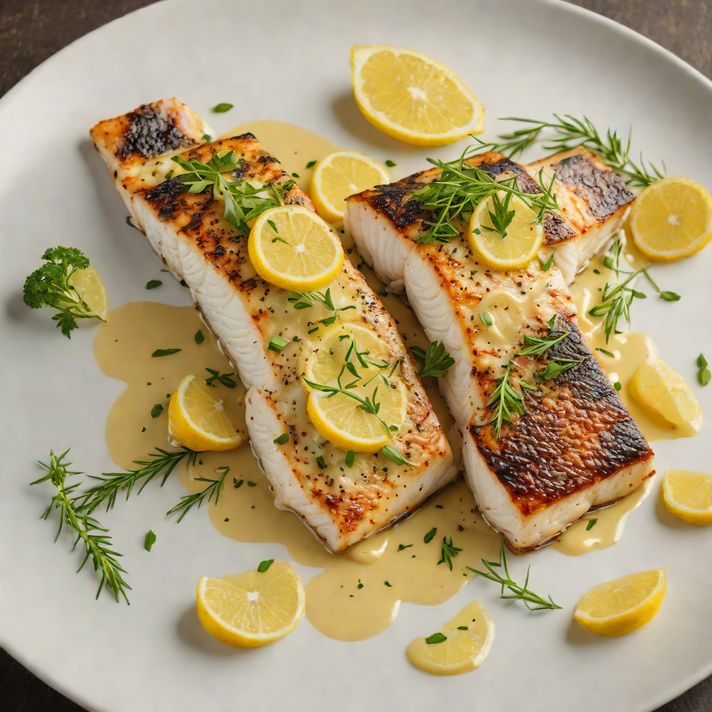 Pan-Seared Sea Bass with Lemon Herb Butter Sauce