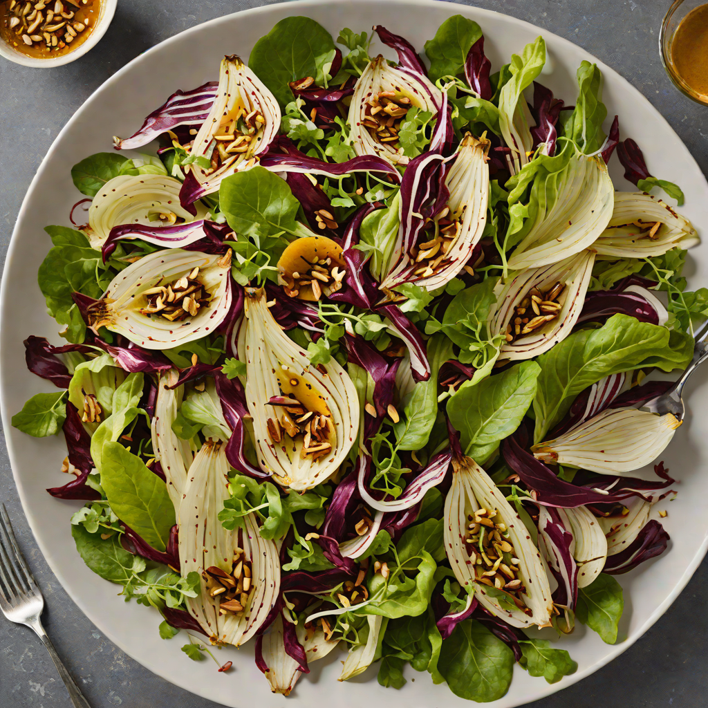 Charred Endive and Radicchio Salad with Walnut-Bitter Orange Dressing