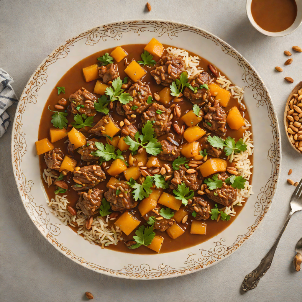 Slow-Braised Lamb Tagine with Apricots and Almonds