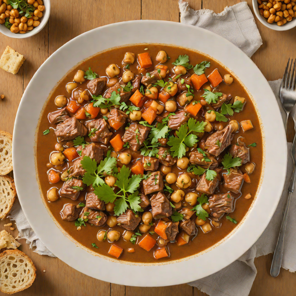Slow-Simmered Lamb Stew with Cinnamon and Chickpeas