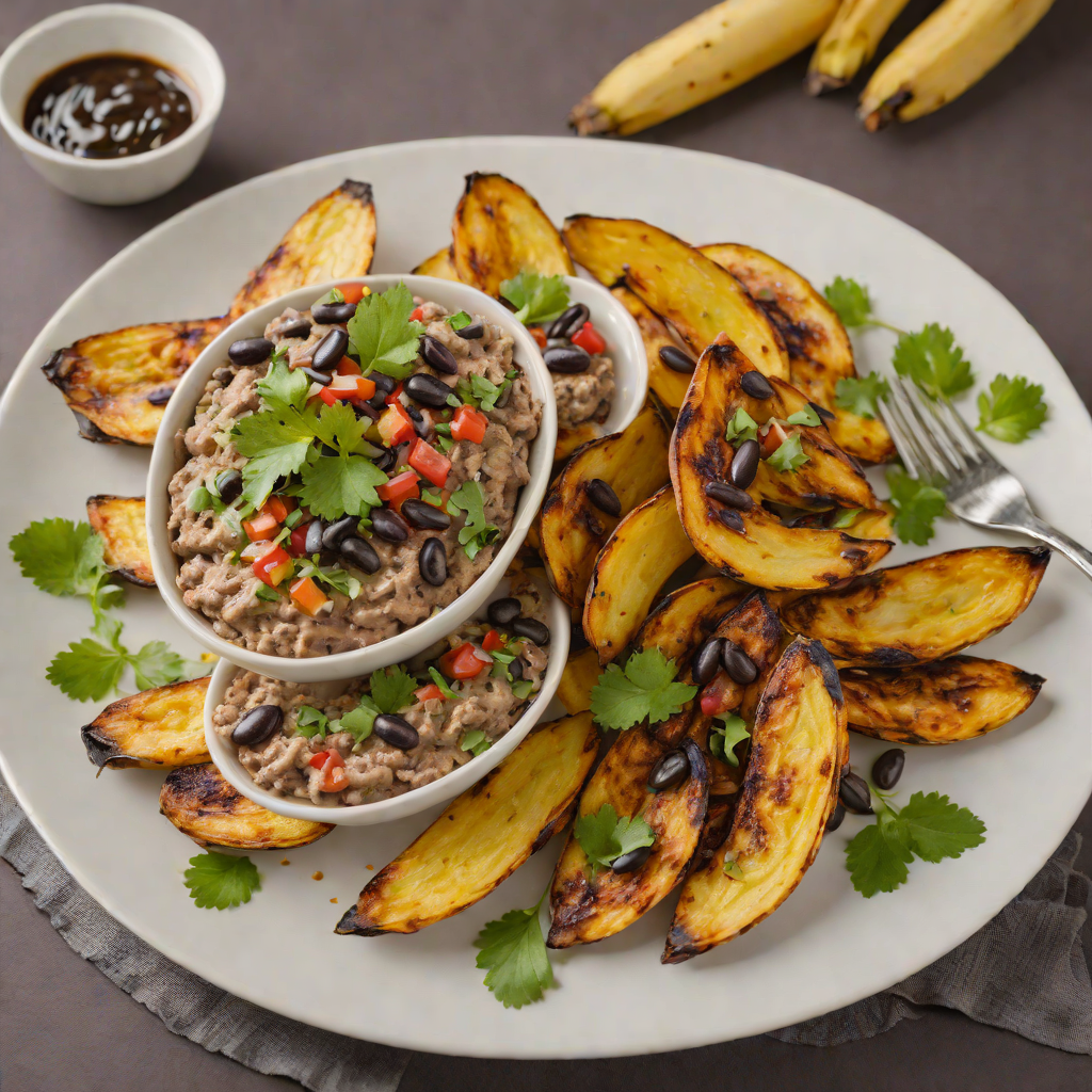 Pan-Fried Plantains with Spiced Guatemalan Black Bean Dip