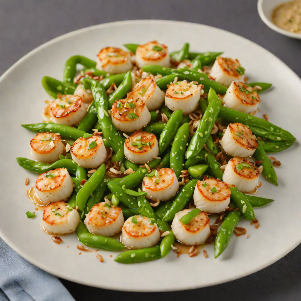 Stir-Fried Garlic Scallops with Snow Peas