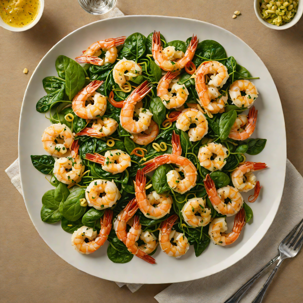Stir-Fried Garlic Butter Shrimp with Spinach