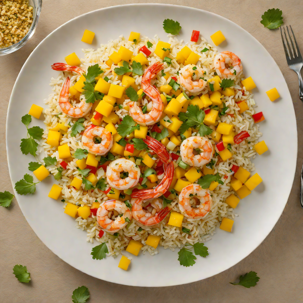 Sautéed Shrimp with Cauliflower Rice and Mango Salsa
