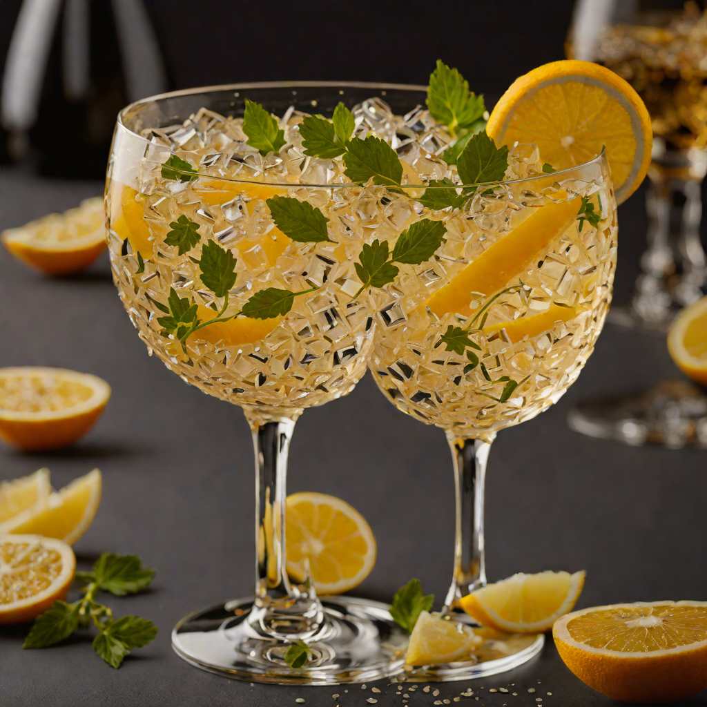 Sparkling Vermouth Cocktail with Citrus and Herb Notes