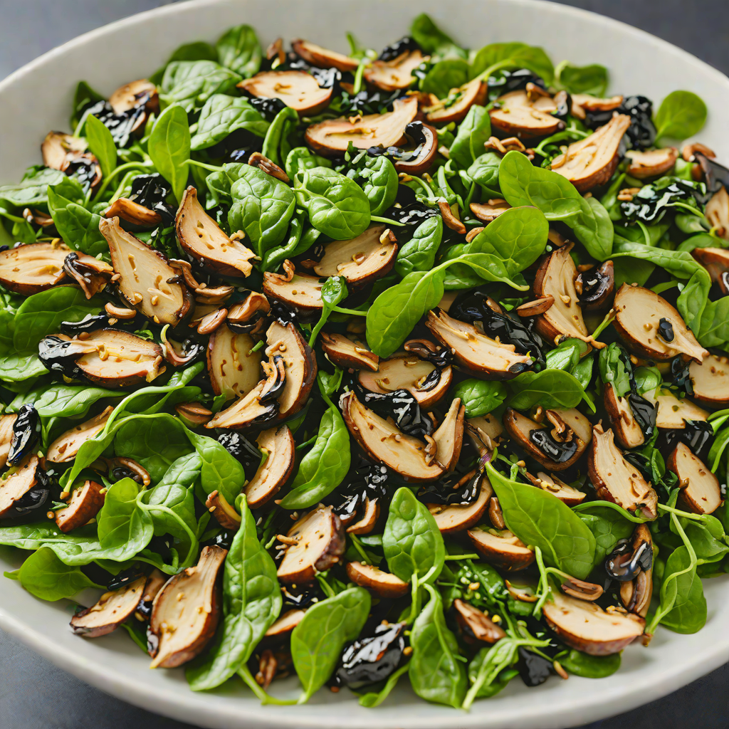 Sautéed Spinach and Mushroom Salad with Balsamic Reduction