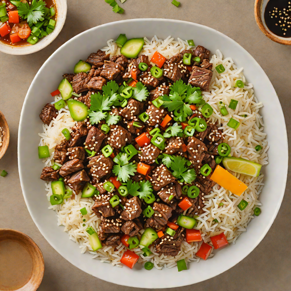 Spiced Korean-Inspired Beef Bowl with Garlic and Scallions