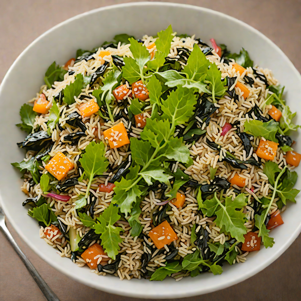 Okinawan Seaweed and Brown Rice Salad with Sesame Dressing