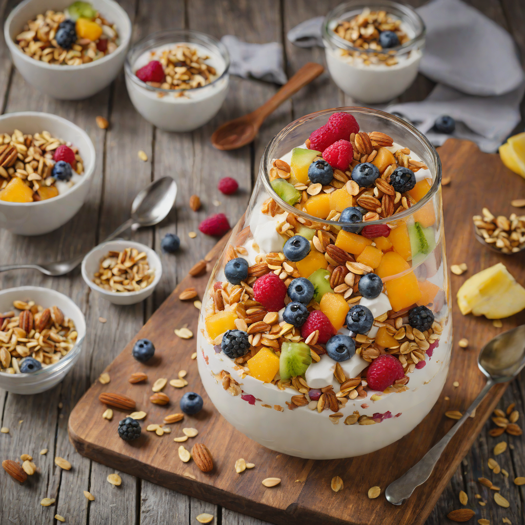 No-Bake Fruity Yogurt Parfait with Honey Almond Crunch