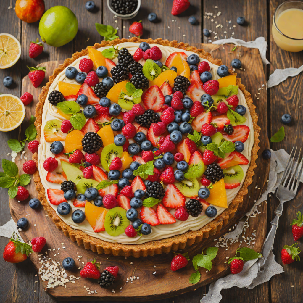 Layered Fourth-Crust Fruit Tart with Vanilla Glaze