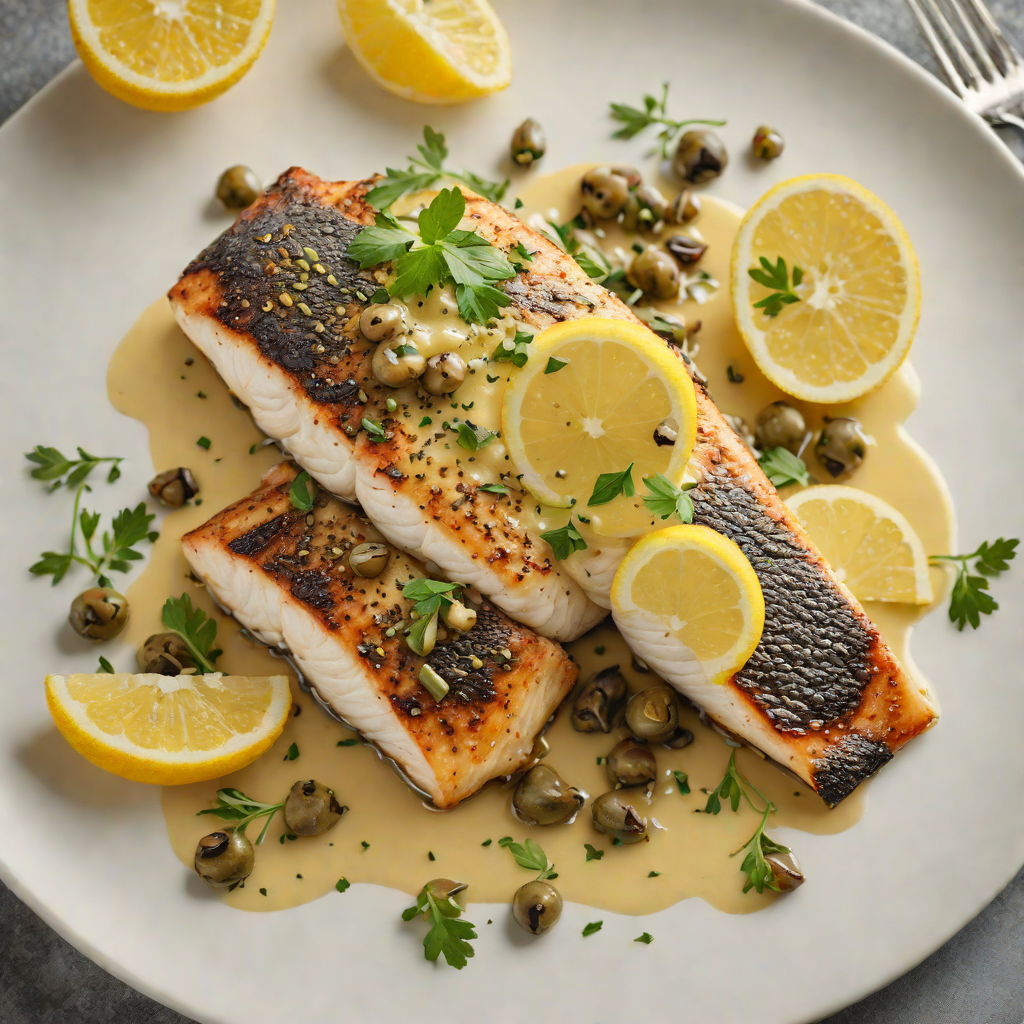 Crisp Pan-Seared Sea Bass with Lemon-Caper Butter Sauce