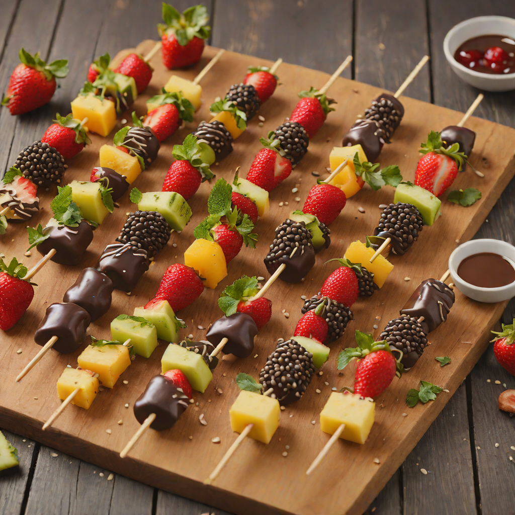 Random Fun Chocolate-Dipped Fruit Skewers