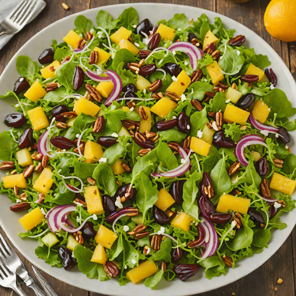 Date and Walnut Mediterranean Salad with Citrus Vinaigrette