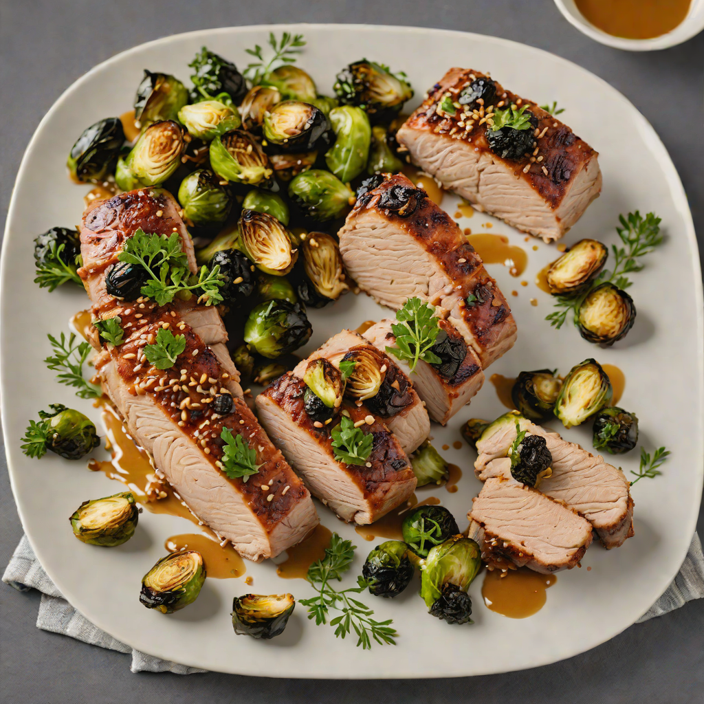 Sheet Pan Maple-Mustard Glazed Pork Tenderloin with Roasted Brussels Sprouts