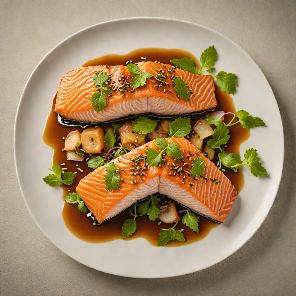 Pan-Seared Salmon with Shiso and Ginger Soy Glaze