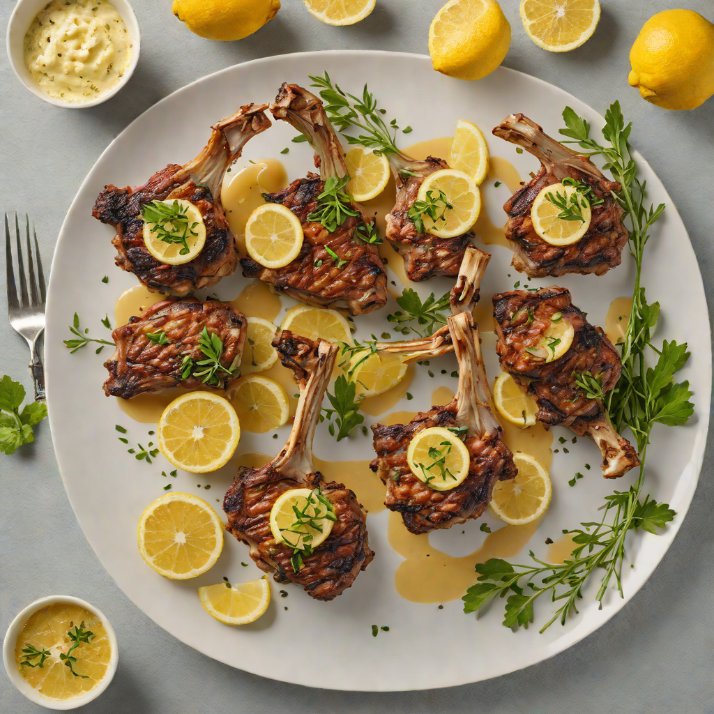 Herb-Roasted Mediterranean Lamb Chops with Lemon Garlic Sauce