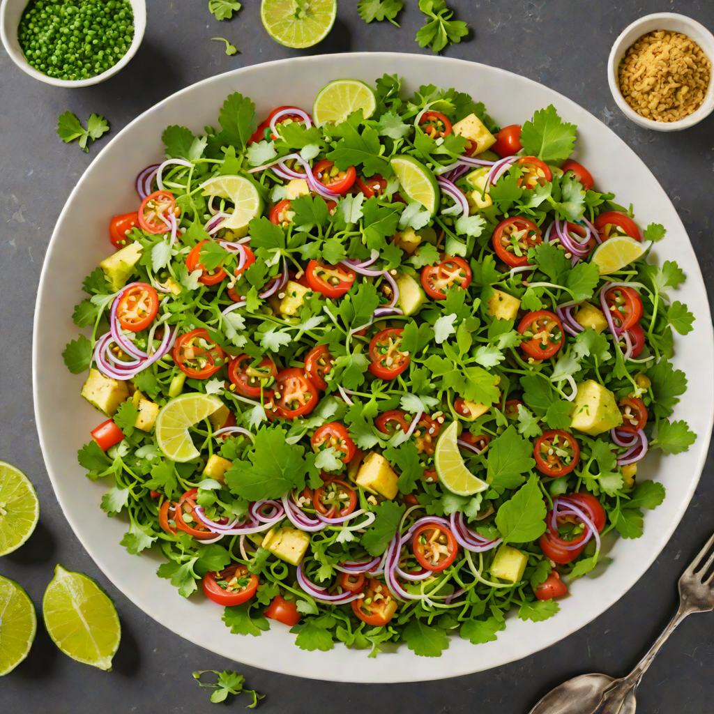 Tangy Gujarati Kachumber Salad with Fresh Lime and Coriander