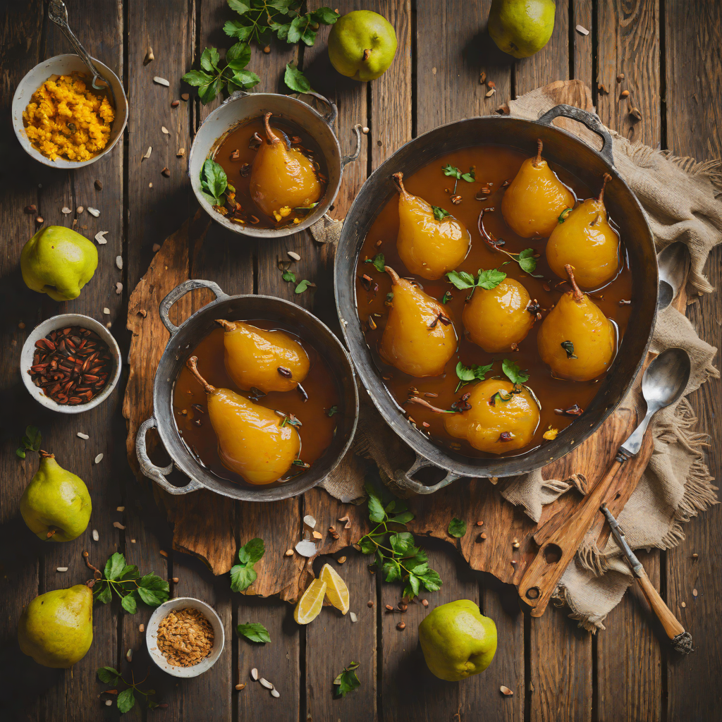 Stewed Kashmiri Kahwa-Spiced Pears with Saffron