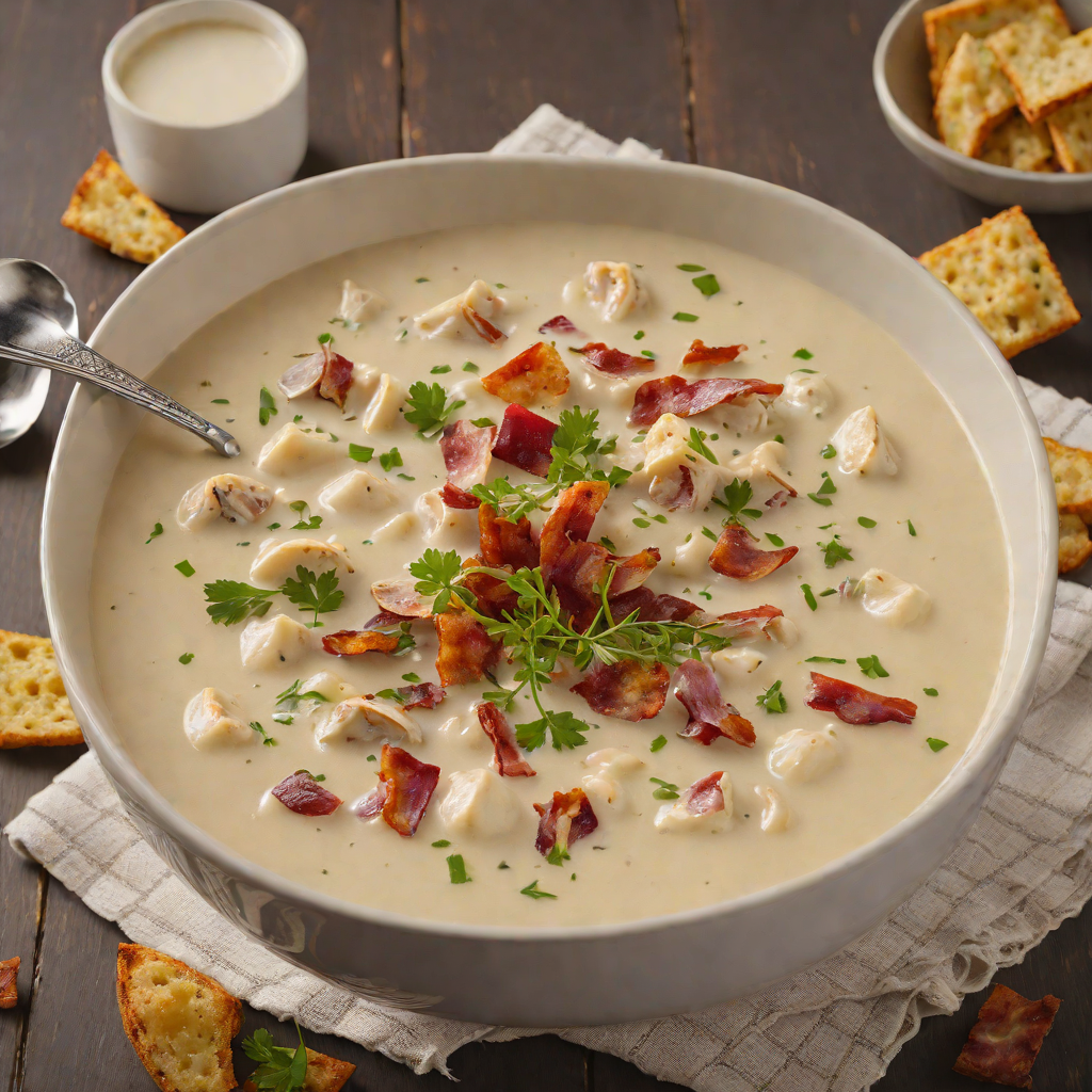 Creamy New England Clam Chowder with Smoked Bacon