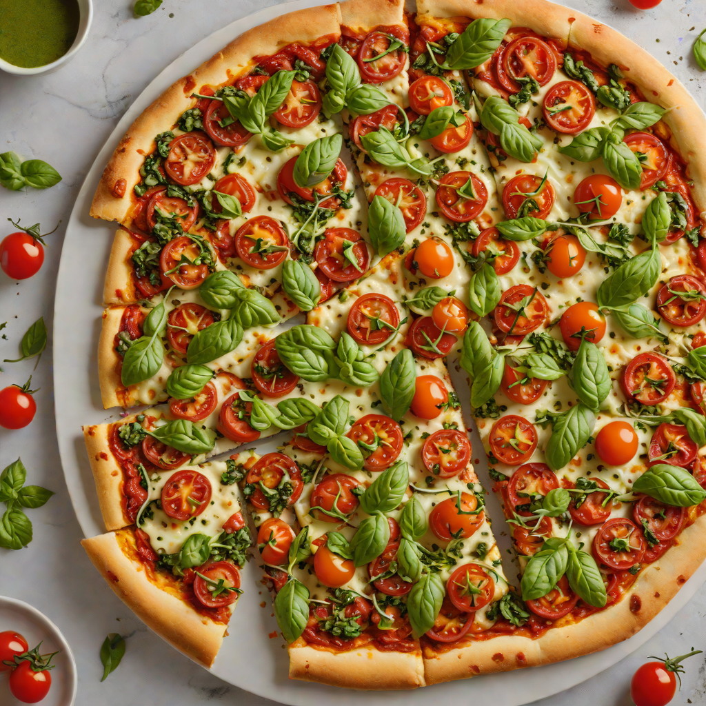 Thin-Crust Pizza with Roasted Cherry Tomatoes and Basil Pesto