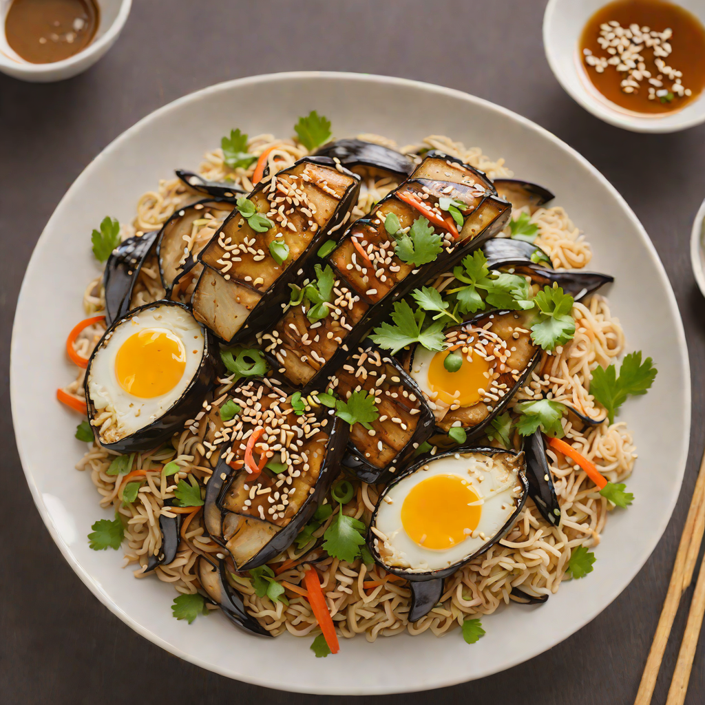 Pan-Roasted Eggplant Donburi with Miso-Sesame Glaze