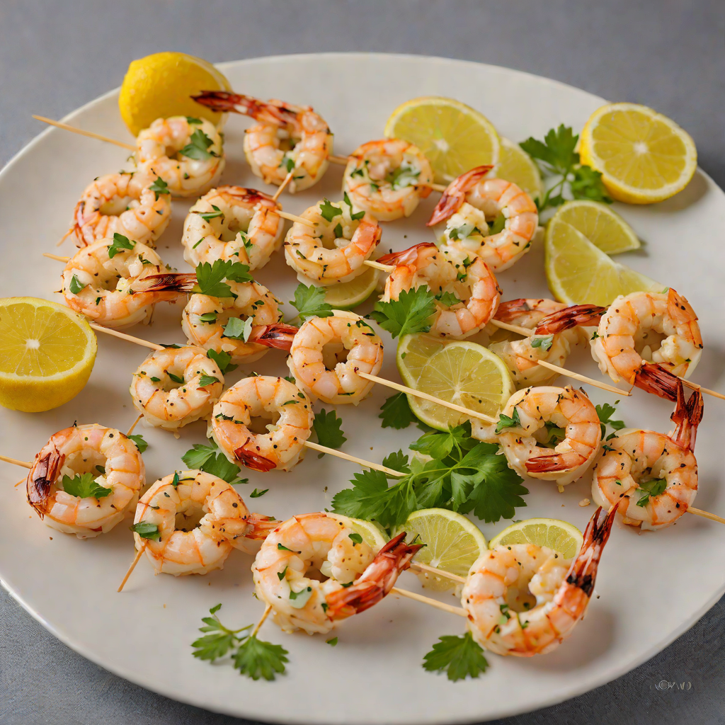 Indoor Poolside Lemon-Garlic Shrimp Skewers
