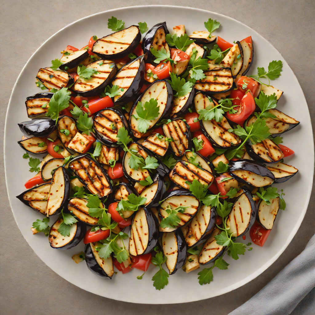 Eggplant and Halloumi Stir-Fry with Tahini Dressing