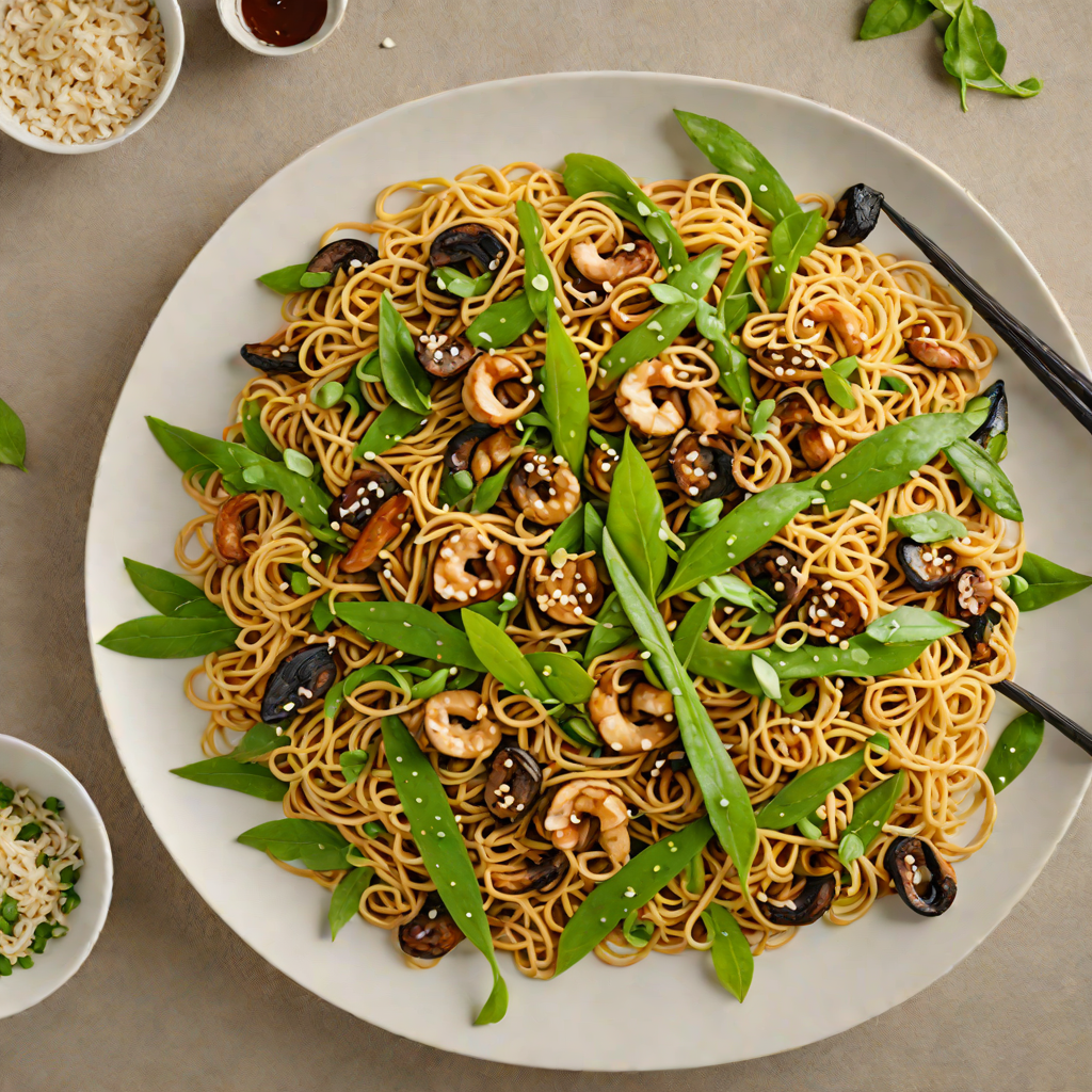East Asian Stir-Fried Noodles with Snow Peas and Shiitake