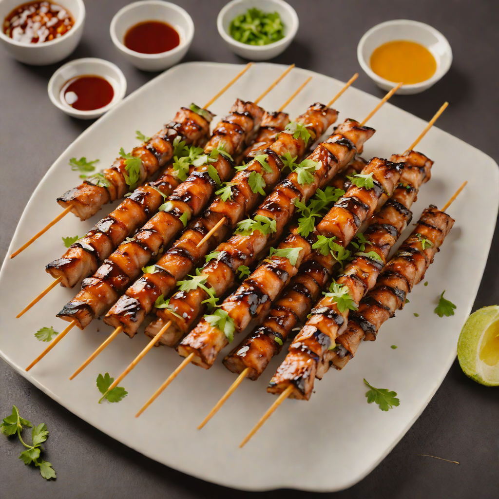 Grilled Rafute-style Okinawan Pork Belly Skewers