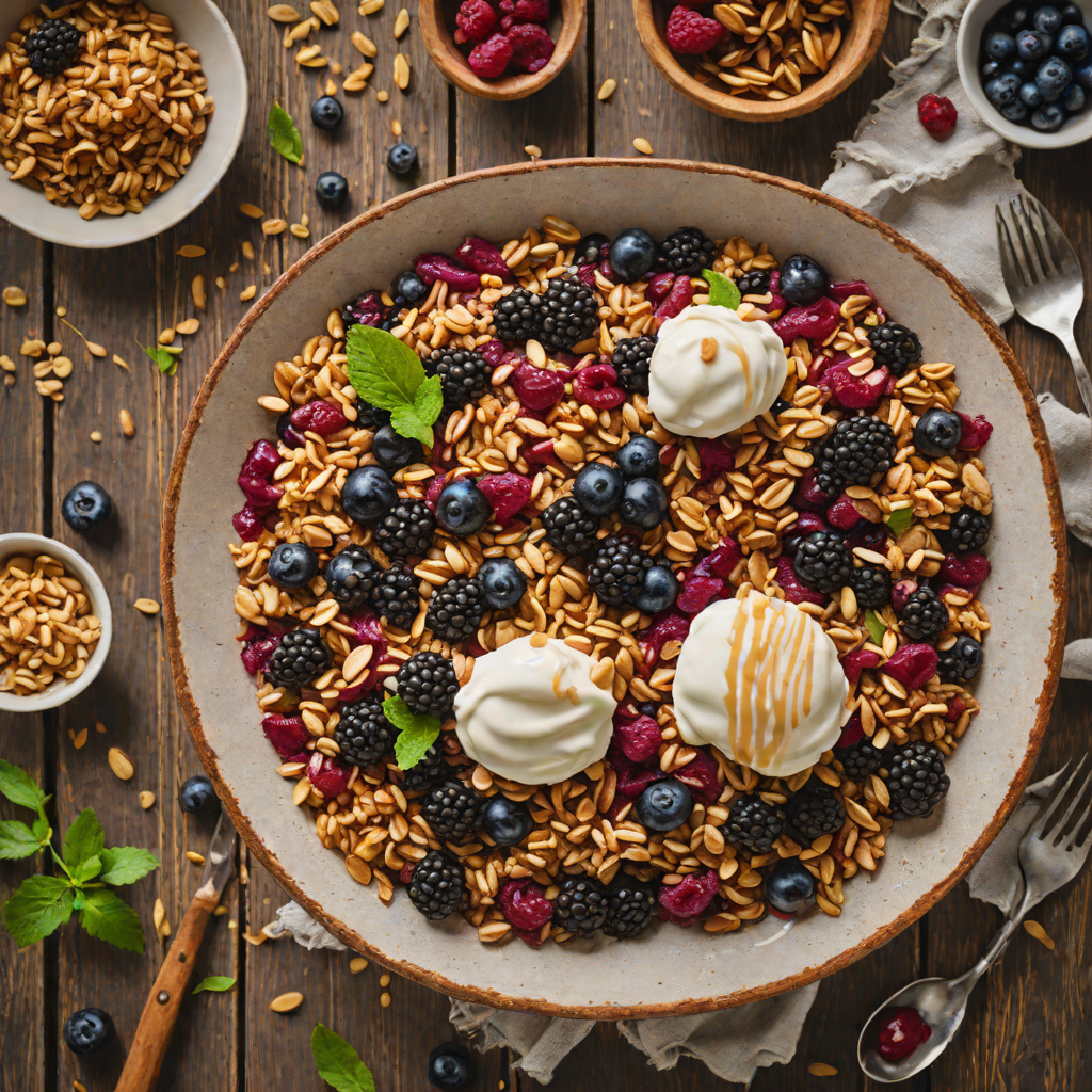 Saskatoon Berry Crisp with Oat and Almond Topping